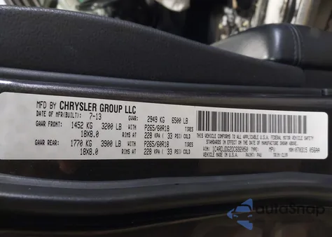 2013 Dodge Durango Crew z USA, uszkodzony, nr VIN 1C4RDJDG2DC692050